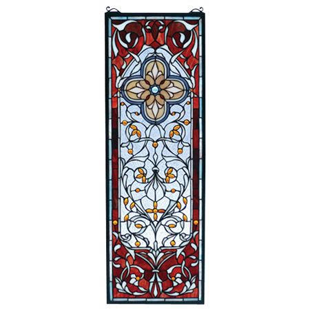 Meyda 73276 Tiffany Versaille Quatrefoil Stained Glass Window