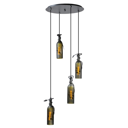 Meyda 99824 Tuscan Vineyard Etched Four Bottle Shower Multi Pendant Ceiling Fixture