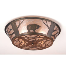 Meyda 10011 Northwoods Grizzly Bear On The Loose Flush Mount Ceiling Fixture
