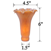 Meyda 10208 Favrile Large Amber Lily Lamp Shade