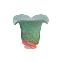 Meyda 10734 Fluted 5.5"W Pink and Green Shade