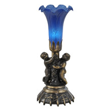 Meyda 11038 Pond Lily Cherub Blue Accent Lamp