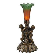 Meyda 11428 Pond Lily Cherub Amber/Green Accent Lamp