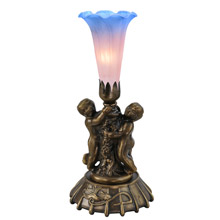 Meyda 12454 Pond Lily Cherub Pink/Blue Accent Lamp