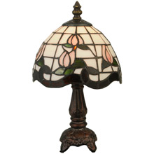 Meyda 132340 Tiffany Roseborder 12"H Mini Lamp