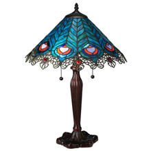 Meyda 138775 Peacock Feather Lace Table Lamp