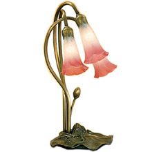 Meyda 14813 Pond Lily Pink/White Accent Lamp