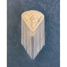 Meyda 15107 Pontiff Ivory Fabric With Fringe Night Light