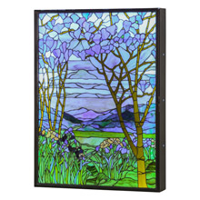Meyda 151565 Magnolia & Iris LED Backlit Stained Glass Window Box