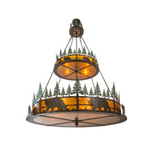 Meyda 154616 Bear in the Woods 72"W 2 Tier Inverted Pendant