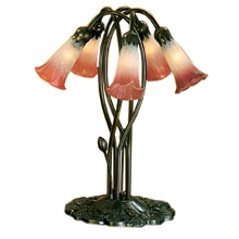 Meyda 16012 Pond Lily Pink/White Accent Lamp