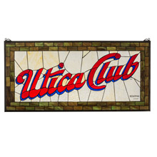 Meyda 169645 Utica Club 35"W X 17"H Stained Glass Window