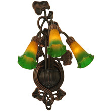Meyda 17158 Pond Lily Amber/Green Wall Sconce