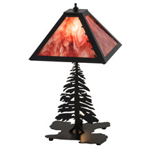 Meyda 175751 Leaf Edge 21" High Tall Pines W/Lighted Base Table Lamp