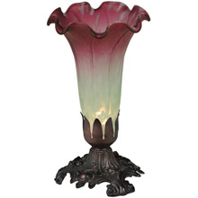 Meyda 185087 Seafoam/Cranberry Pond Lily 8"H Accent Lamp