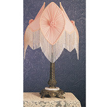 Meyda 19226 Fabric & Fringe 15"H Pink Pontiff Accent Lamp