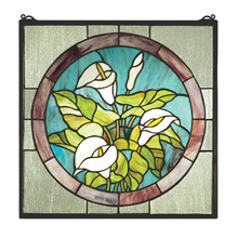 Meyda 23866 Tiffany Calla Lily Stained Glass Window