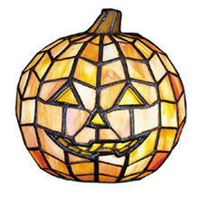 Meyda 24733 Tiffany Jack-O-Lantern Pumpkin Halloween Accent Lamp