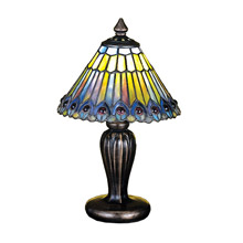 Meyda 27560 Tiffany Jeweled Peacock Mini Lamp
