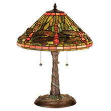 Meyda 27812 Tiffany Dragonfly W/ Twisted Fly Mosaic Base Table Lamp