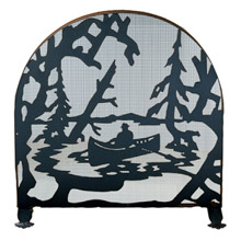 Meyda 28741 Canoe At Lake Arched Fireplace Screen