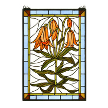Meyda 32660 Tiffany Trumpet Lily Stained Glass Window