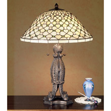 Meyda 37781 Tiffany Diamond and Jewel Table Lamp
