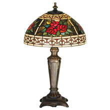 Meyda 37790 Tiffany Roses & Scrolls Accent Lamp