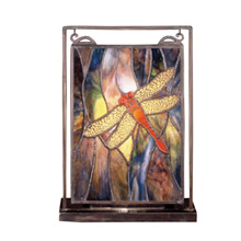 Meyda 56831 Tiffany Dragonfly Lighted Mini Tabletop Window