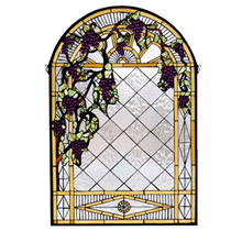 Meyda 66048 Tiffany Grape Diamond Trellis Stained Glass Window