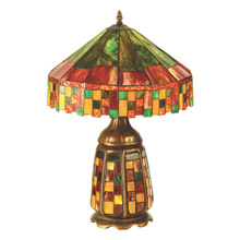 Meyda 67844 Tiffany Cottage Table Lamp with Lighted Base