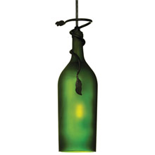 Meyda 69253 Tuscan Vineyard Frosted Green Wine Bottle Mini Pendant