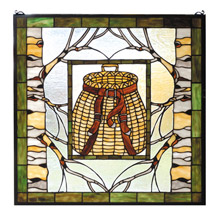 Meyda 73909 Adirondack Basket Stained Glass Window
