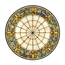 Meyda 82455 Tiffany Fleur-De-Lis Medallion Stained Glass Window