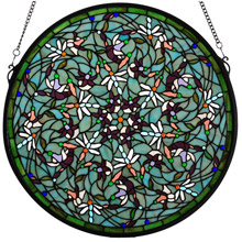 Meyda 98956 Tiffany Dragonfly Swirl Medallion Stained Glass Window
