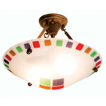 Meyda 99315 Psychedelic Baby Fused Glass Semi-Flush Ceiling Fixture