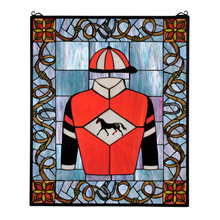 Meyda 99363 Jockey Silks Stained Glass Window