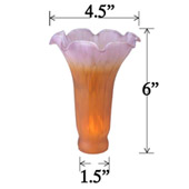 Favrile Large Amber/Purple Lily Lamp Shade - Meyda 10177