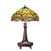 Tiffany Hanginghead Dragonfly 31" High Table Lamp - Meyda 101830