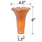 Favrile Large Amber Lily Lamp Shade - Meyda 10208