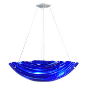 Contemporary Azul Fused Glass Inverted Pendant - Meyda 107083