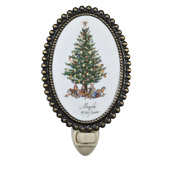 Victorian Christmas Christmas Tree Fused Oval Night Light - Meyda 107252