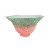Pate-De-Verre 7.5"W Pink/Green Bell Shade - Meyda 10748