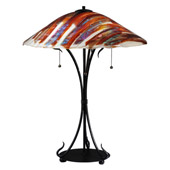 Contemporary Marina Fused Glass Table Lamp - Meyda 108321