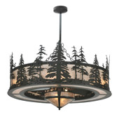 Rustic Tall Pines Chandel-Air With Fan Light - Meyda 108718