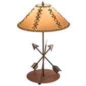 Arrowhead 23" High Faux Leather Shade Table Lamp - Meyda 109374