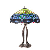 Tiffany Hanginghead Dragonfly 30" High Table Lamp - Meyda 109609