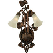 Victorian Pond Lily Two Light White Wall Sconce - Meyda 11239