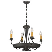 Classic/Traditional Franciscan Four Light With DownLight Chandelier - Meyda 112633