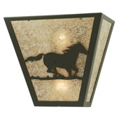 Rustic Wild Horse Right  Wall Sconce - Meyda 112770